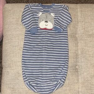 Carter's Gray and Blue Striped Sleep Sack with Dog Design
